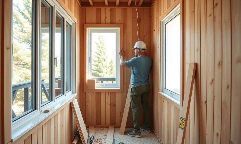 Монтаж вагонки на балконе