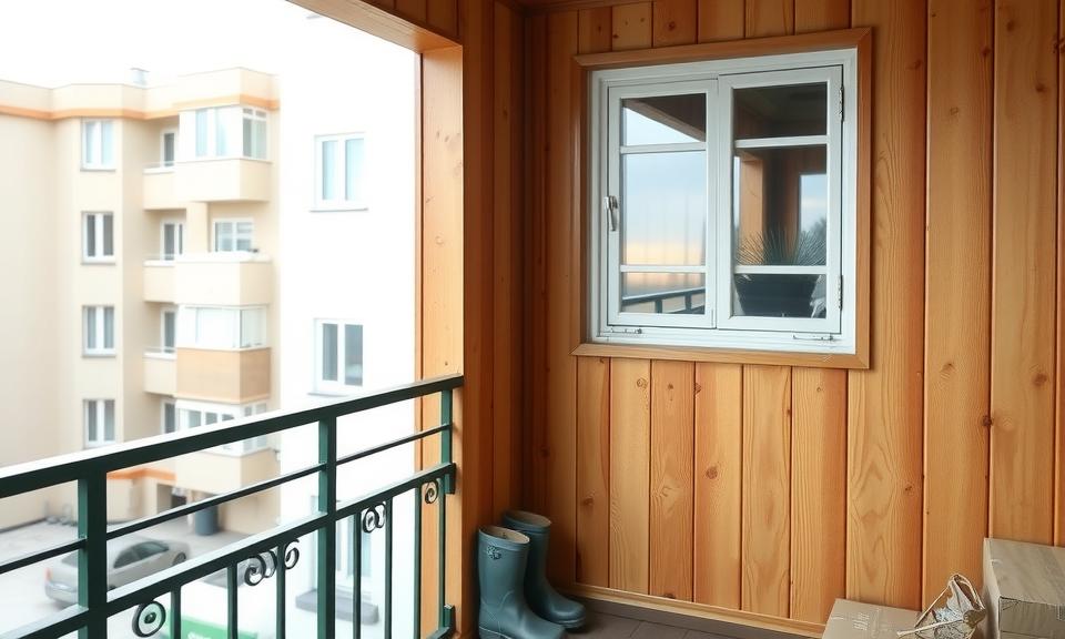 Отделка балкона вагонкой